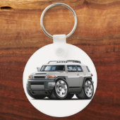 Fj Cruiser Zilveren Auto Sleutelhanger (Voorkant)