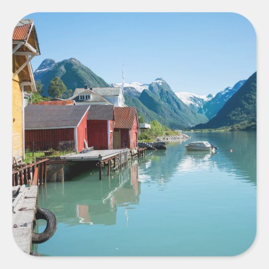 Fjærland en een fjord in Noorwegen sticker (Voorkant)