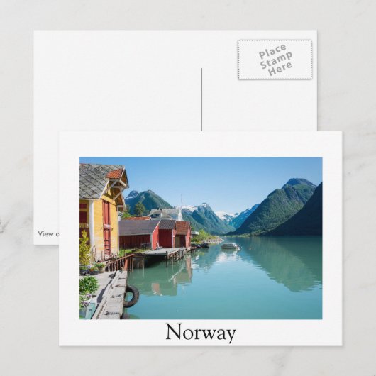 Fjærland en fjord, briefkaart grens Noorwegen (Voorkant / Achterkant)