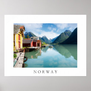 Fjaerlandsfjord fjord landschap in Noorwegen Poster