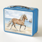Fjara IJslands paard aquarel op het strand (Achterkant)