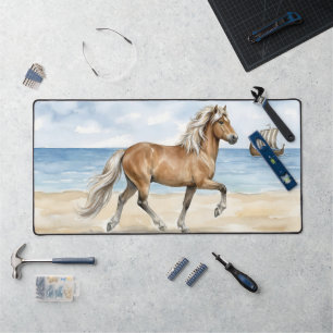 Fjara IJslands paard aquarel op het strand Bureaumat