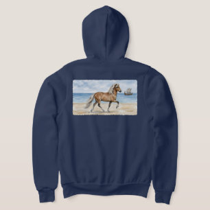 Fjara IJslands paard aquarel op het strand Hoodie