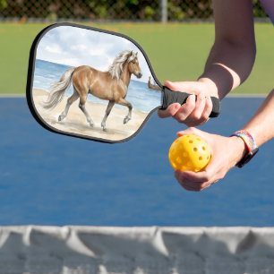 Fjara IJslands paard aquarel op het strand Pickleball Paddle