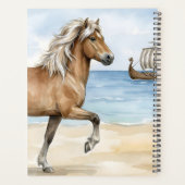 Fjara IJslands paard aquarel op het strand Planner (Achterkant)
