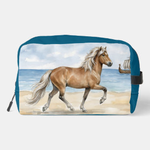 Fjara IJslands paard aquarel op het strand Toilettasje