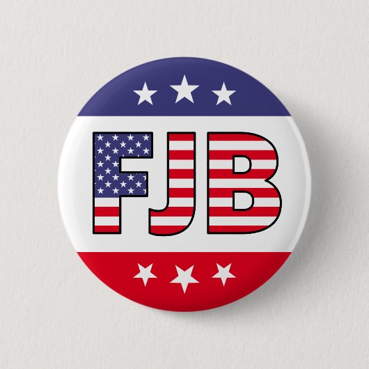 FJB anti Biden pro Trump American flag Ronde Button 5,7 Cm (Voorkant)