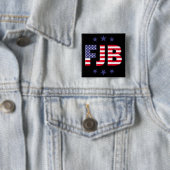 FJB anti Biden pro Trump American flag Vierkante Button 5,1 Cm (In situ)