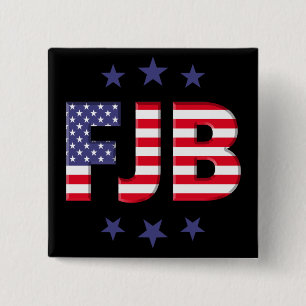 FJB anti Biden pro Trump Amerikaanse vlag Vierkante Button 5,1 Cm