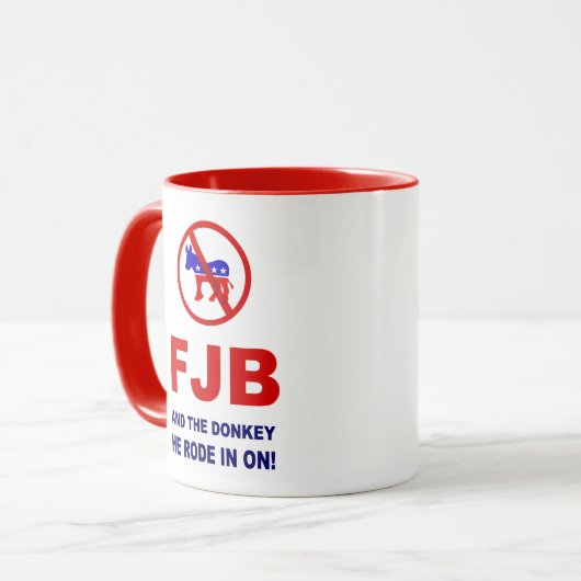 FJB en de ezel waar hij op reed. Mok (Voorkant links)