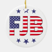 FJB Let's Go Brandon grappige anti-joe Biden Keramisch Ornament (Achterkant)