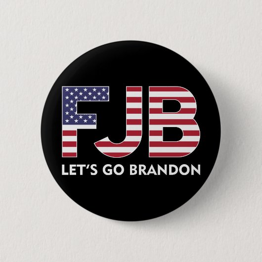 FJB Let's Go Brandon Ronde Button 5,7 Cm (Voorkant)