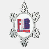 FJB - Lets Go Brandon Tin Sneeuwvlok Ornament (Rechts)