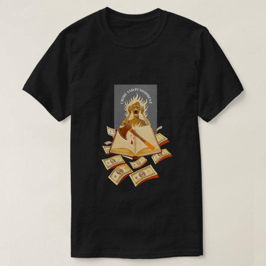 Fjodor Dostojevski, citaat misdaad en straf T-shirt (Design voorkant)