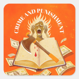 Fjodor Dostojevski, citaat misdaad en straf Vierkante Sticker