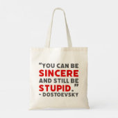 Fjodor Dostojevski - citaat over dom Tote Bag (Achterkant)