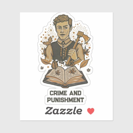 Fjodor Dostojevski, citaat over misdaad en straf Sticker (Vel)