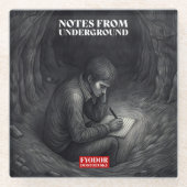 Fjodor Dostojevski citeert Russische schrijvers Glazen Onderzetter (Voorkant)