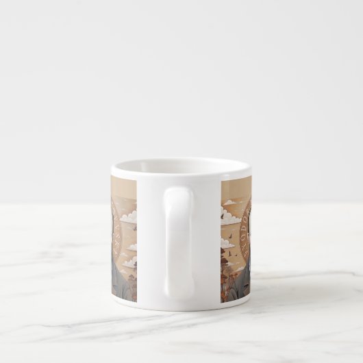 Fjodor Dostojevski, portret van de heilige Dostoje Espresso Kop (Achterkant)