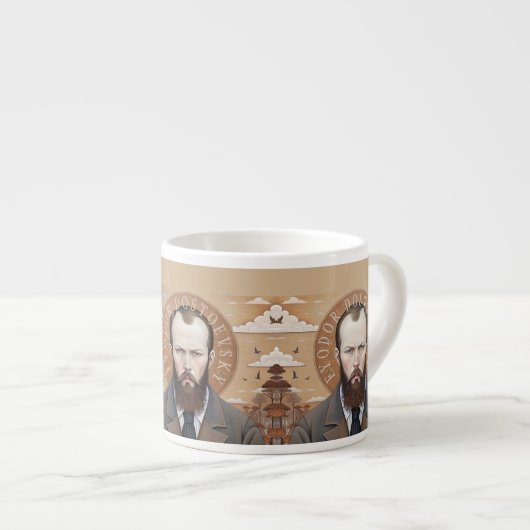Fjodor Dostojevski, portret van de heilige Dostoje Espresso Kop (Voorkant rechts)