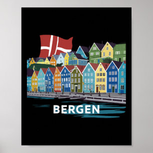 Fjord Bergen Noorwegen Kostuum Fjorden Van Noorweg Poster