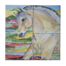 Fjord Horse Pony Mural Design Stylized Landscape