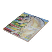 Fjord Horse Pony Mural Design Stylized Landscape Tegeltje (Zijkant)