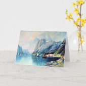 Fjord in Noorwegen, beeldende kunst schilderen, Kaart (Gele Bloem)