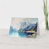Fjord in Noorwegen, beeldende kunst schilderen, Kaart (Voorkant)