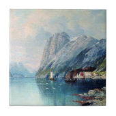 Fjord in Noorwegen - kunstwerk Lev Lagorio Tegeltje (Voorkant)