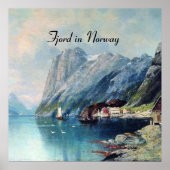 Fjord in Noorwegen, schilderij van Lev Lagorio Poster (Voorkant)