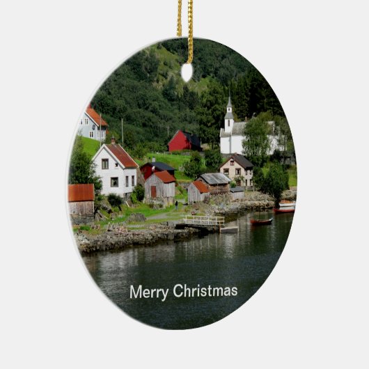 Fjord-kerstversiering Keramisch Ornament (Rechts)