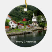 Fjord-kerstversiering Keramisch Ornament (Voorkant)