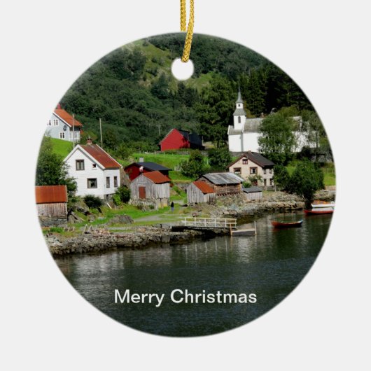 Fjord-kerstversiering Keramisch Ornament (Voorkant)