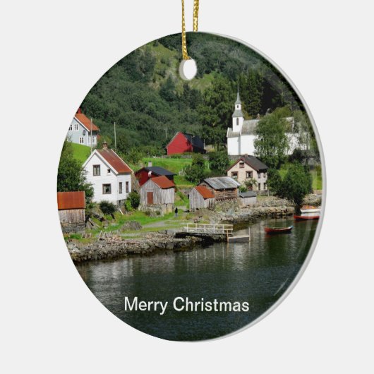 Fjord-kerstversiering Keramisch Ornament (Links)
