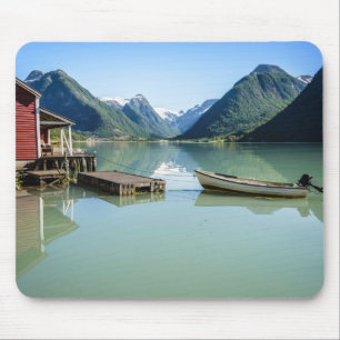 Fjord-landschap in Noorse mousepad Muismat