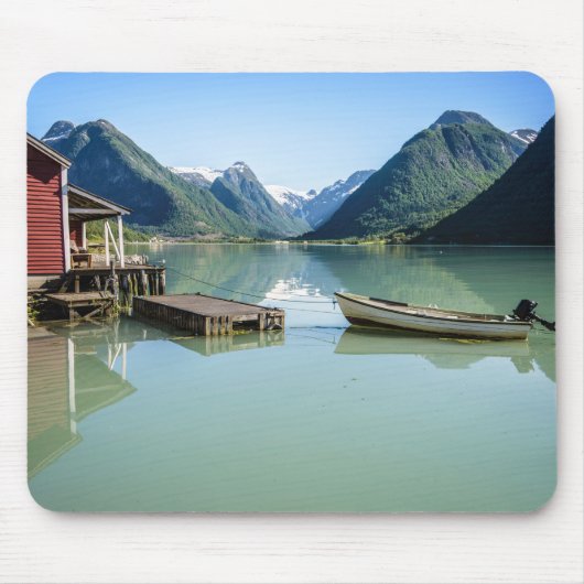 Fjord-landschap in Noorse mousepad Muismat (Voorkant)