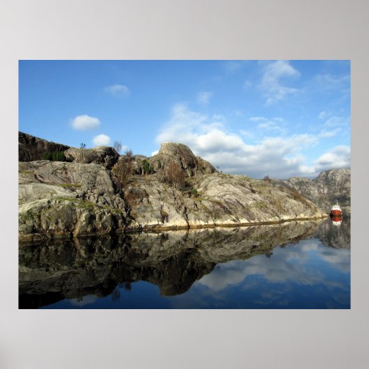 Fjord Reflecties 1 Poster (Voorkant)