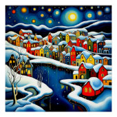 Fjord Winter 1 Perfect Poster (Voorkant)