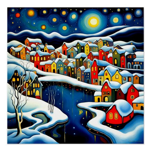 Fjord Winter 1 Perfect Poster (Voorkant)