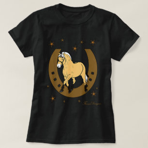 Fjordpaard Fjord Fjordi met Hoefijzer Pony Fan T-shirt