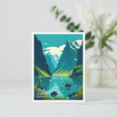 Fjords Norway Art Travel  illustratie Briefkaart (Staand voorkant)