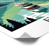 Fjords Norway Travel Art  Illustratie Poster (Hoek)