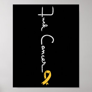 Fk Childhood Cancer Ribbon Awareness Support Manne Poster