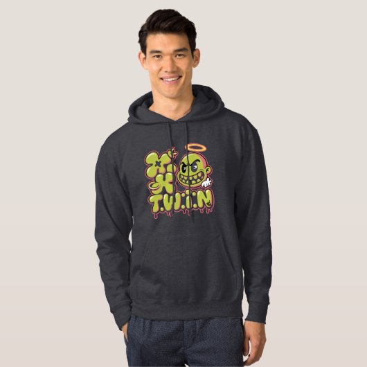 FK TWIN Retro Cartoon Street Art Bubble Design Hoodie (Voorkant volledig)