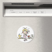 FL-001 Girl Waving Magneet (Insitu (Vaatwasser))