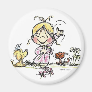 FL-001 Girl Waving Magneet