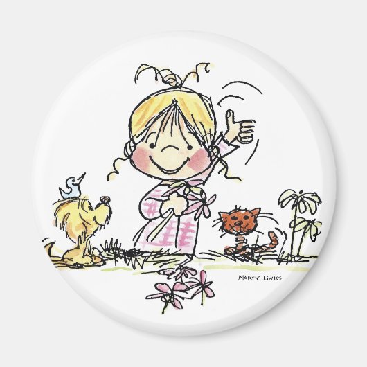 FL-001 Girl Waving Magneet (Voorkant)