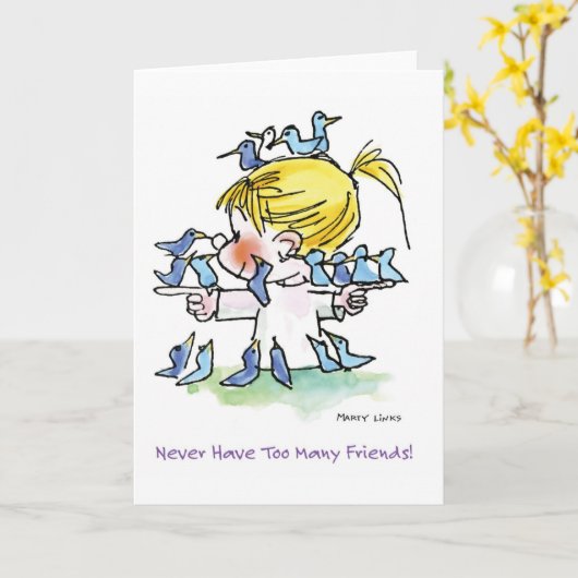 FL-005 Liefde Birdy Kaart (Gele Bloem)