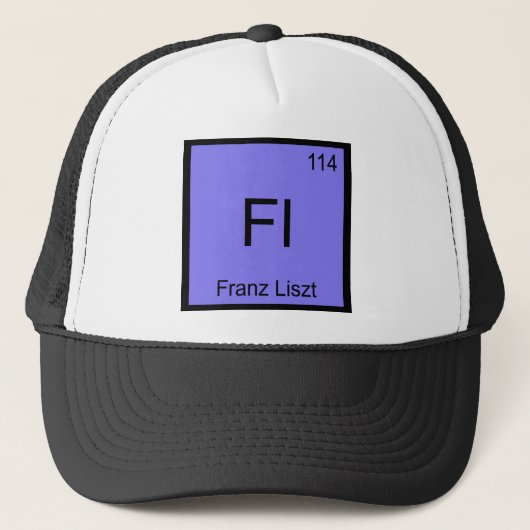 Fl - Franz Liszt Chemie Elementsymbool Componist Trucker Pet (Voorkant)